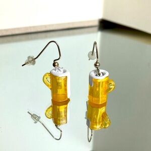 Beer mug dangling earrings